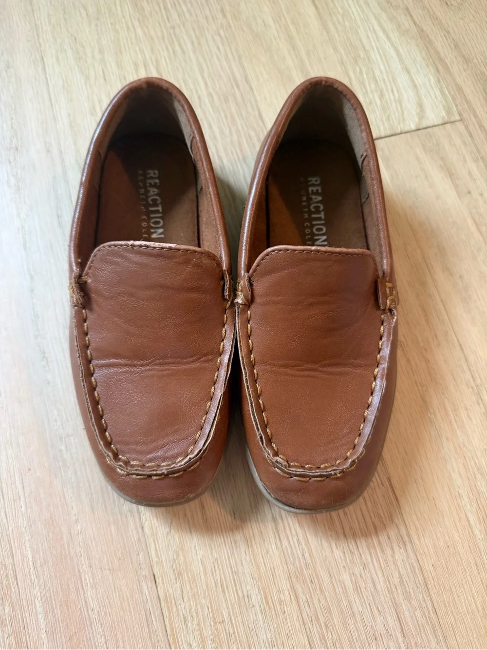 Kenneth Cole Reaction Tan/Brown Leather Slip-On Loafers